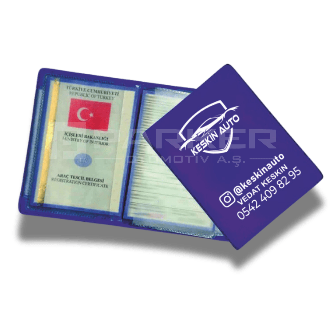 deri ruhsat kabi goresli baskılı parker