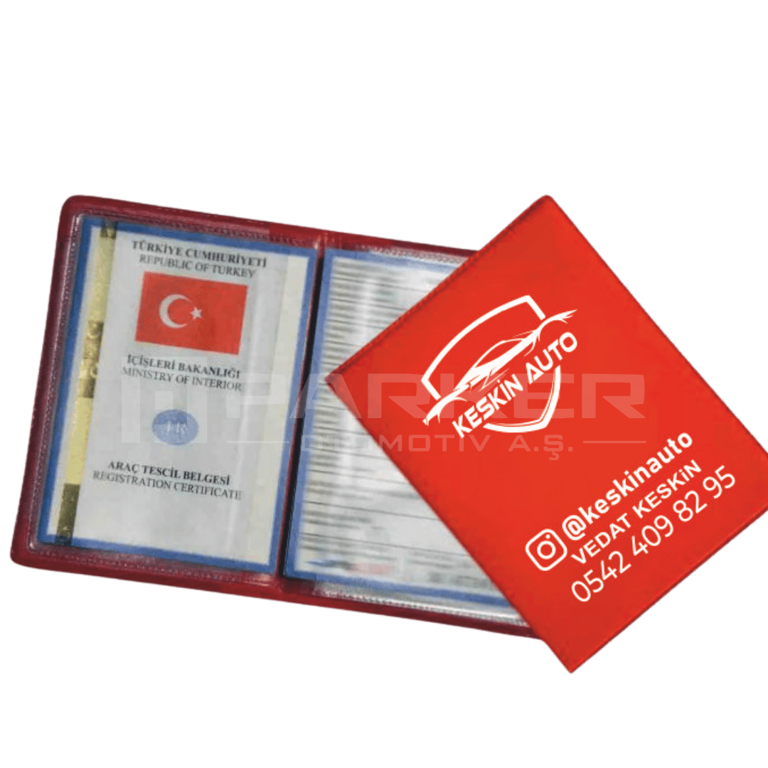 deri ruhsat kabi goresli baskılı parker