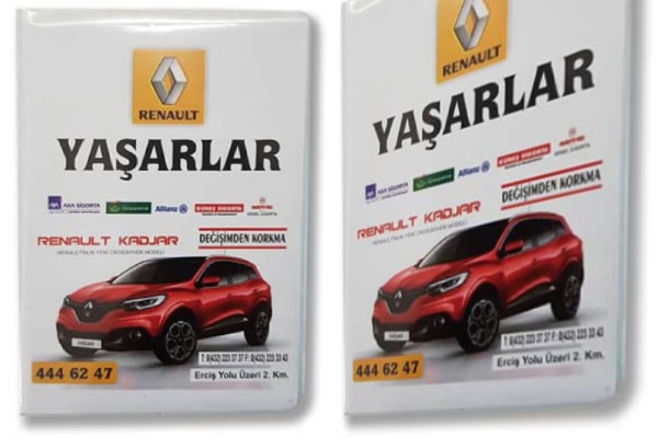 ofset ruhsat kabi goresli baskılı parker otomotiv